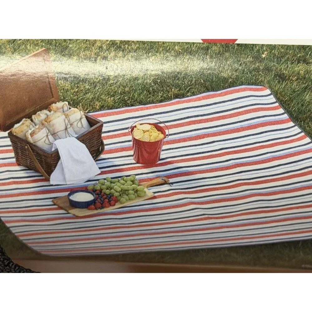 Picnic Blanket Compact Travel July 4th New In Original Packing USA